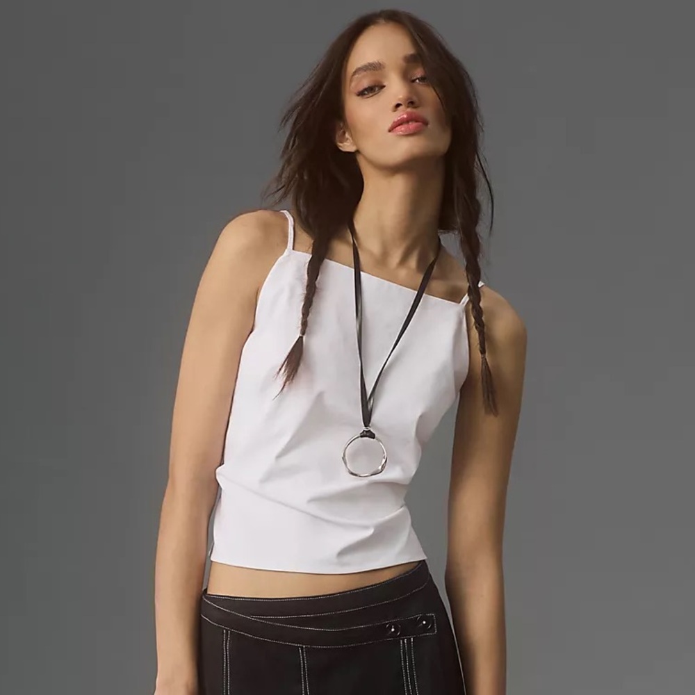 Anthropologie Open-Back Apron Tank in White Size XLarge *SOLD OUT* NWT